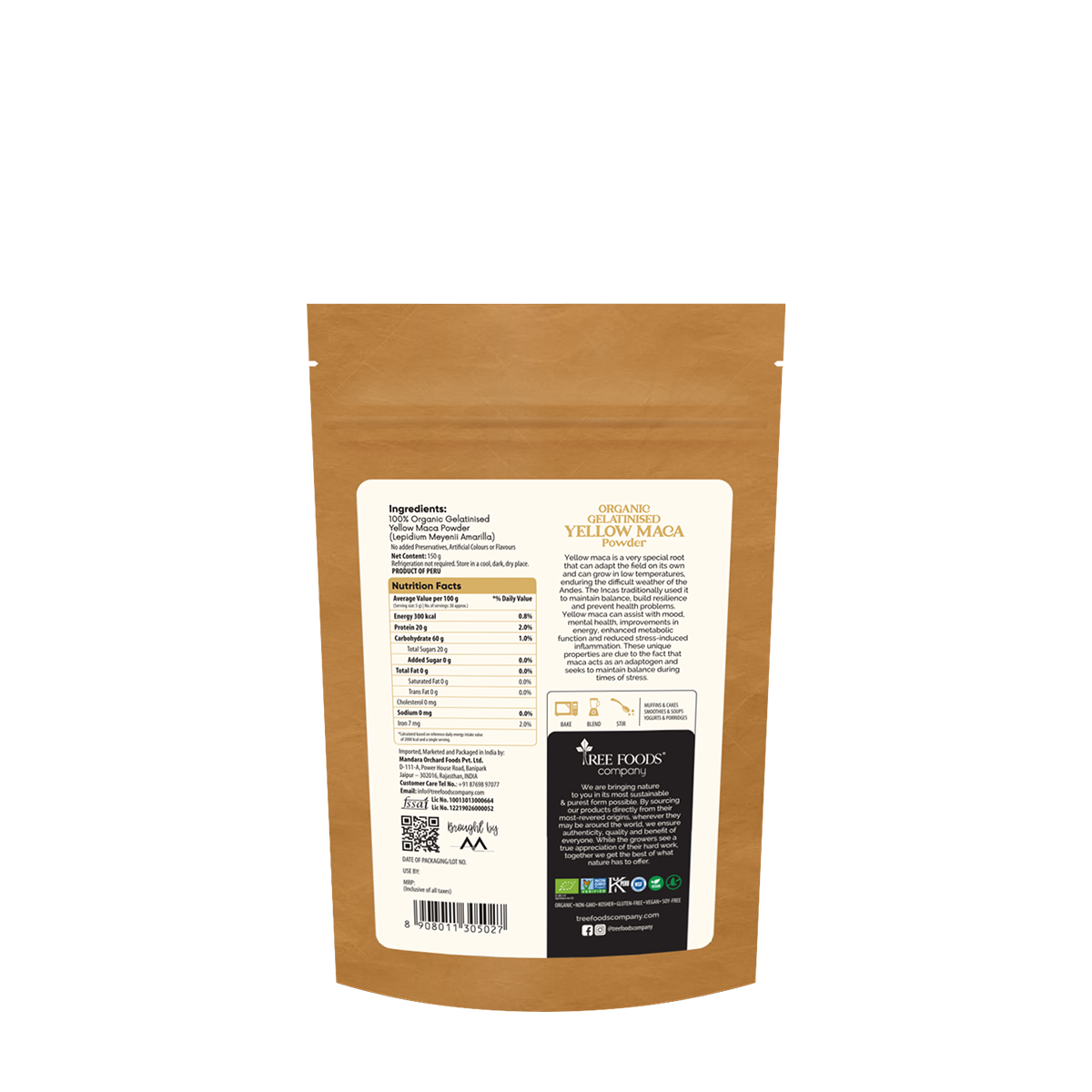 Buy Organic Peruvian Yellow Maca Powder (Gelatinised) | Tree Foods ...